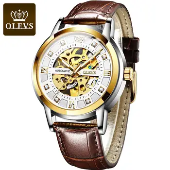 

OLEVS 2020 New Automatic Mechanical Watch Men Stainless Waterproof Moon Phase Luminous Luxury Business Clock