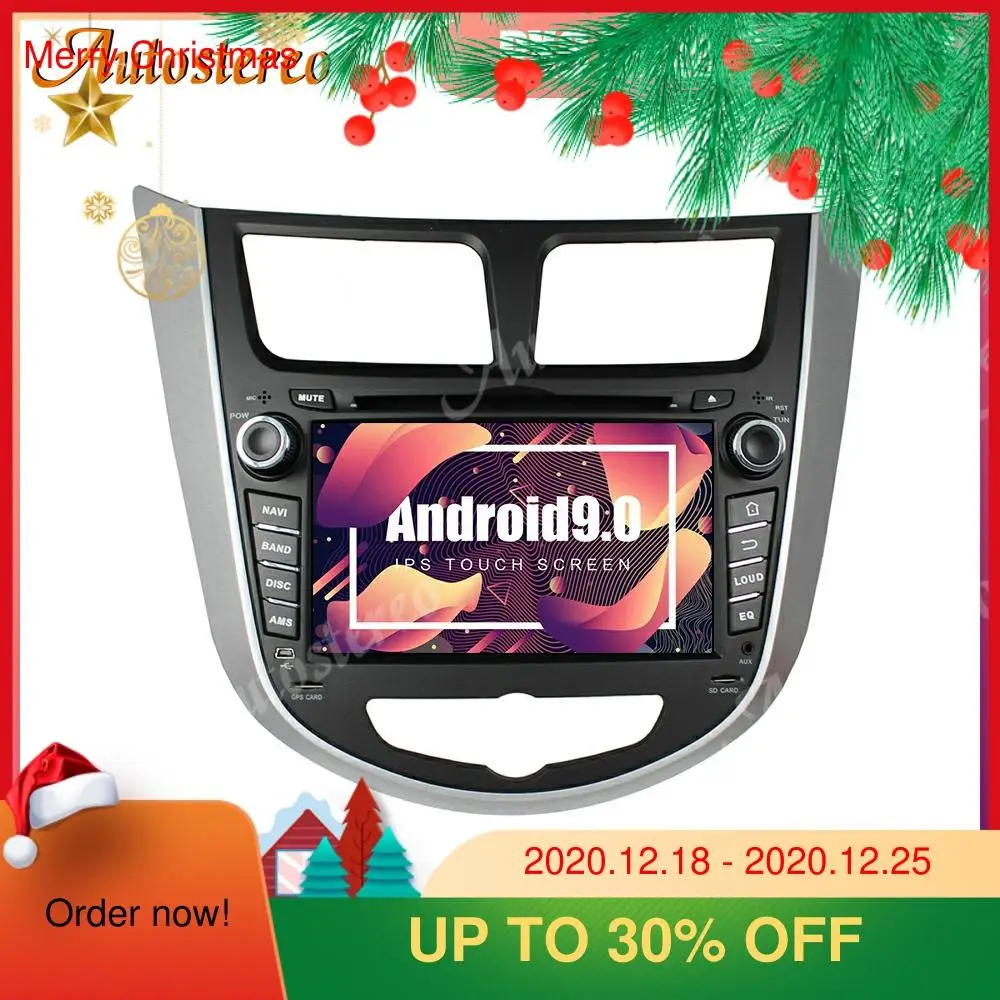 Автомобильный DVD плеер 4 Гб Android 9 GPS навигация для HYUNDAI VERNA ACCENT SOLARIS 2011 2012