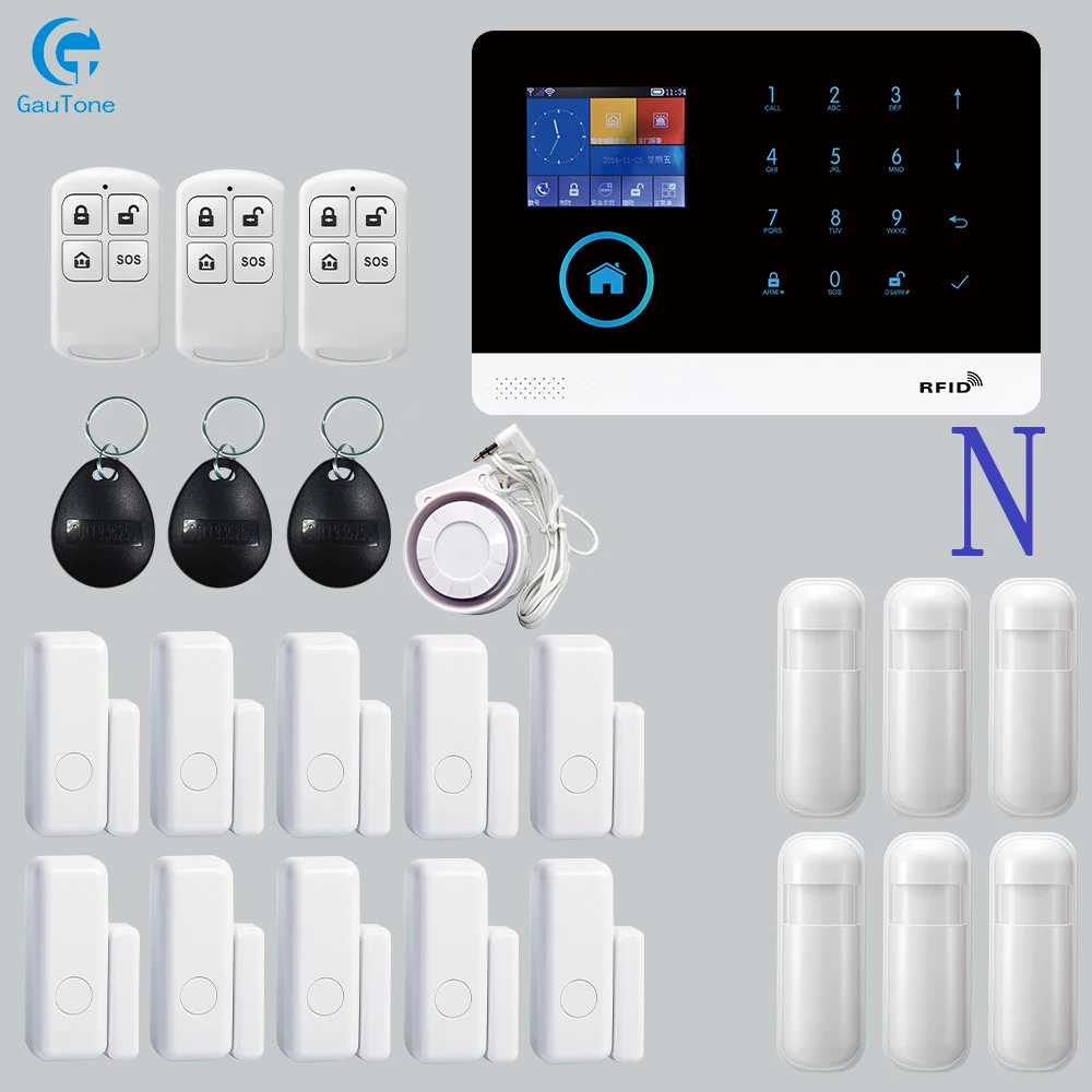 GT-018-PG-103-2G-N GT APP пульт дистанционного управления Аварийная панель переключаемая 8 языков беспроводная домашняя безопасность wifi GSM GPRS сигнализация Система RFID карта снятие с охраны - Цвет: GT-018-PG-103-2G-N