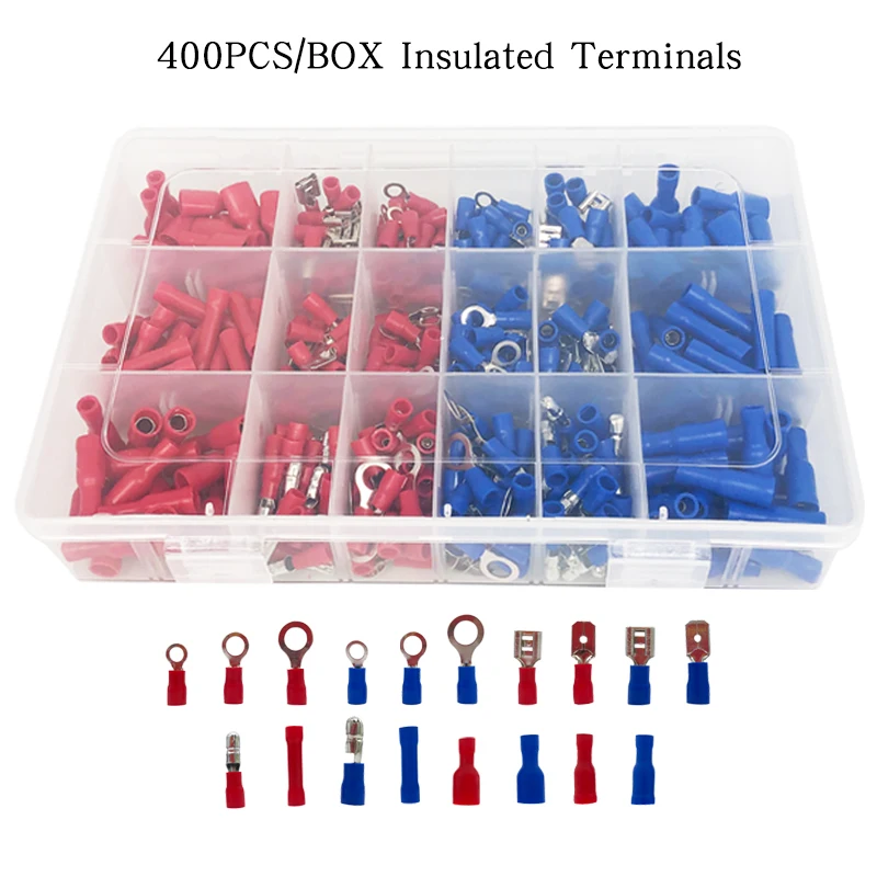 400 шт./кор. кабельных наконечников Ассортимент Набор провод плоский кабель