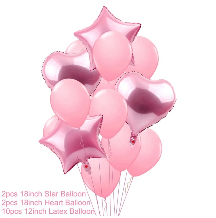 pink 14pcs QIFU Свадебные Воздушные шары для свадьбы вечеринки украшения с днем рождения воздушные шары любовь шарики для свадьбы латексные конфетти баллоны аксессуары - Цвет: pink 14pcs