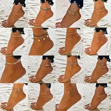 16 видов стилей Boho Винтаж пляж лодыжки браслет Многослойные Звезды наручники черепаха лист горный хрусталь женские браслеты для щиколотки бижутерия для ног