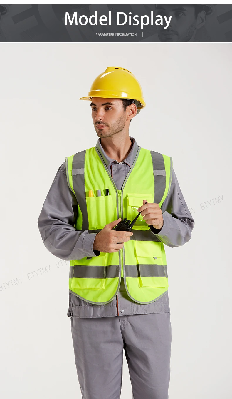 Hi Vis жилет безопасности светоотражающий жилет высокая видимость жилет Мульти Карманы рабочая одежда руководство дорожного движения Рабочий жилет