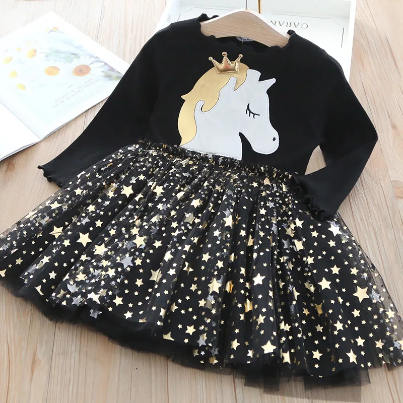 Girls' Unicorn Star Mesh Dress 3