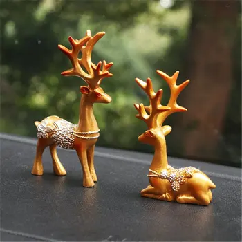 

Cute French Bulldeer &The Pomeranian Car-Styling Shaking Head deer Car Ornament Resin Automobile Ornaments Toys Gift