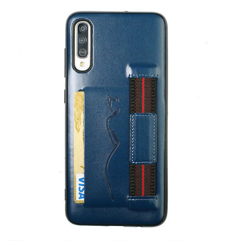 Navy Кожаный чехол-книжка с ремешком на руку чехол для samsung Galaxy S10 S9 Note 9 10 J4 J6 плюс J5 A7 A70 A80 A60 A50 A40 A30 A20 Core A10 M30 крышка - Цвет: Navy