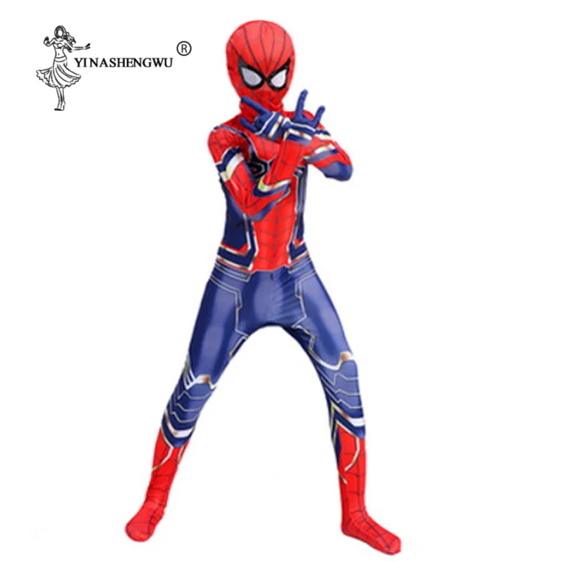 Iron Spiderman Красный маскарадный костюм «Человек-паук»; комплект одежды для детей; костюм «Человек-паук»; карнавальный костюм на Хэллоуин для детей; Косплей Аниме - Color: Iron Spiderman