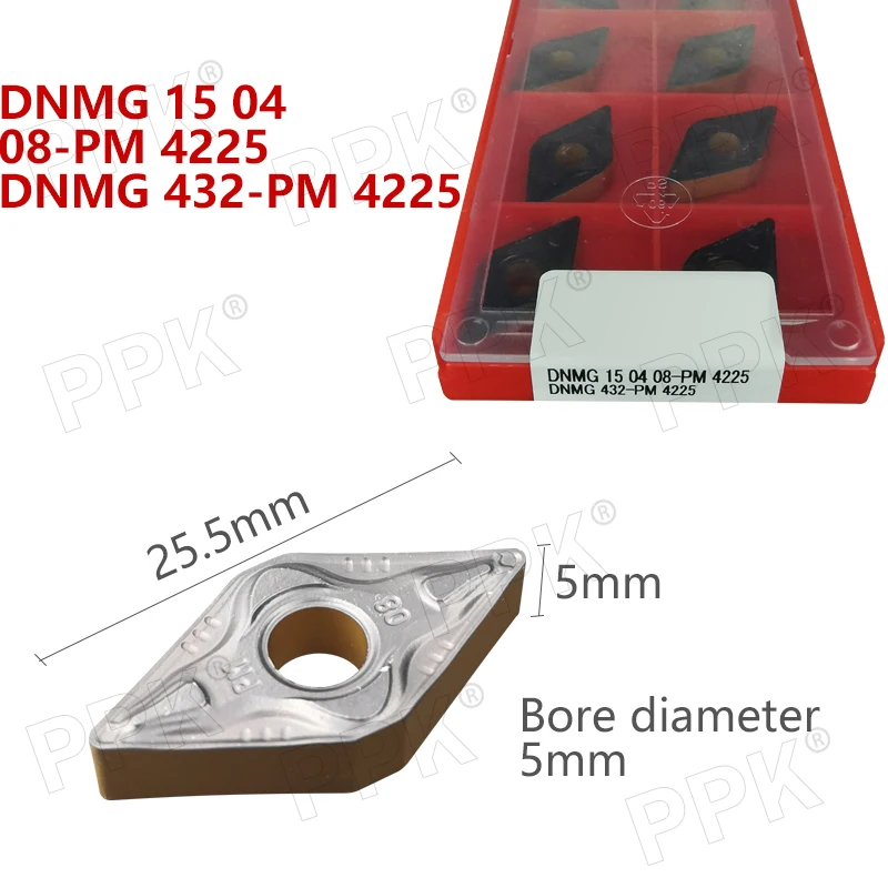 

DNMG 15 04 08-PM 4225 DNMG 432-PM 4225 Internal Turning Tools Carbide inserts Lathe cutter Cutting Tool CNC Tools Tokarnyy