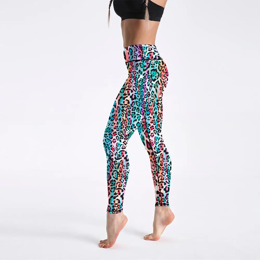 Qickitout 12% Spandex High Waist Digital Printed Fitness Leggings Push Up Sport GYM Leggings Women gym leggings Leggings