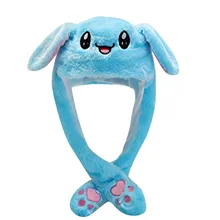 2021 New Rabbit Women's Hat Beanie Plush Can Moving Bunny Ears Hat with Shine Earflaps Movable Ears Hat for Women/Child/Girls