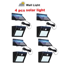 2/4pcs 100/56/30 LED Solar Light PIR Motion Sensor Wall Lamp Energy-saving Lights Waterproof Outdoor Garden Floodlights Spotligh
