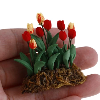 

2019 New 1/12 Scale Miniature Resin Hanging Tulip Flower Dollhouse Fairy Garden Decor Doll House Accessories Toys & Hobbies