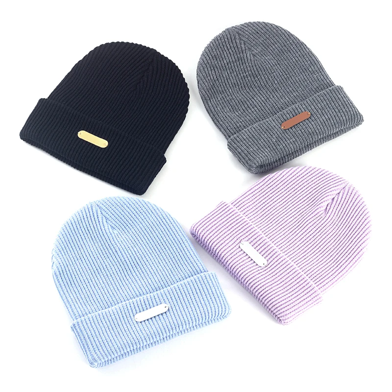 

Geebro New Women's Knitted Ribbed Beanies Hat Man Warm Winter Hat Adult Solid Color Skullies Cuff Fashion Casual Ski Bonnets