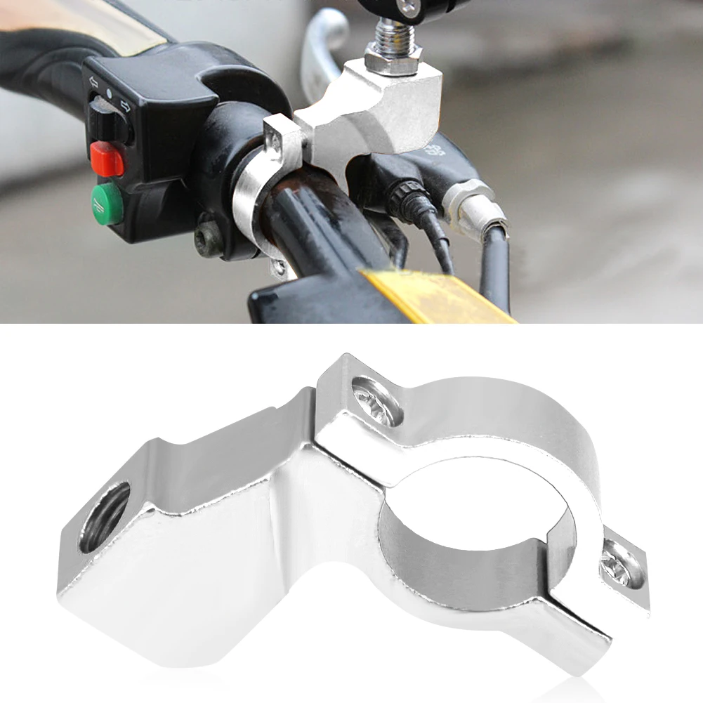 Aluminum Alloy Universal Motorcycle Bike ATV Rear Rearview Mirror Bracket Mount Adapter Clamp Screw CNC Aluminum 10mm Handlebar