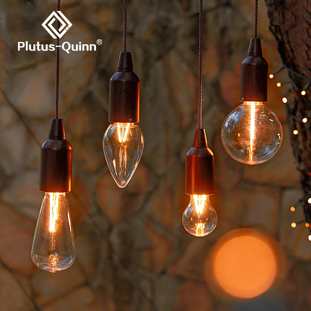 Christmas Decoration LED Night Lamp Retro Pull Rope Waterproof Camping Light USB Battery Holiday Bedside Lights Bulbs | Лампы и