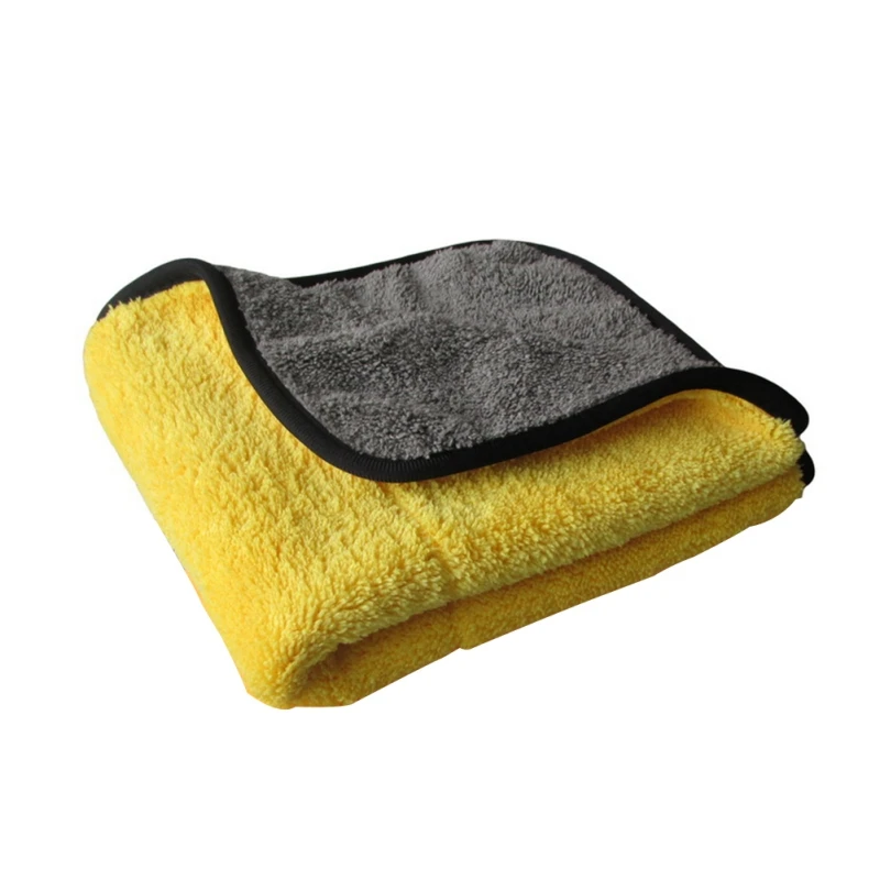 45x38 см толстое плюшевое микрофибровое полировочное полотенце 800GSM для чистки автомобиля и полировки воска сушильное полотенце