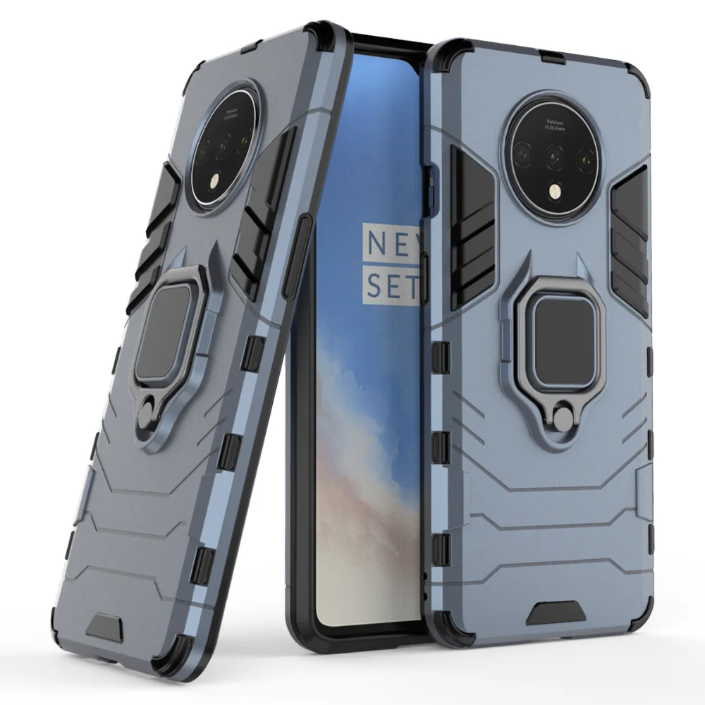 Tigenkey для Oneplus 7T чехол Защитный чехол для телефона чехол для Oneplus 7T чехол роскошное кольцо задняя крышка Подставка Броня противоударный чехол
