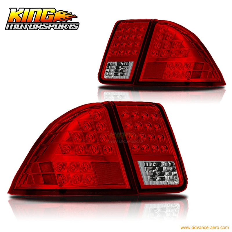 Подходит 01 02 03 04 05 Honda Civic 4Dr Седан светодиодные стоп задние фонари лампы Chrome