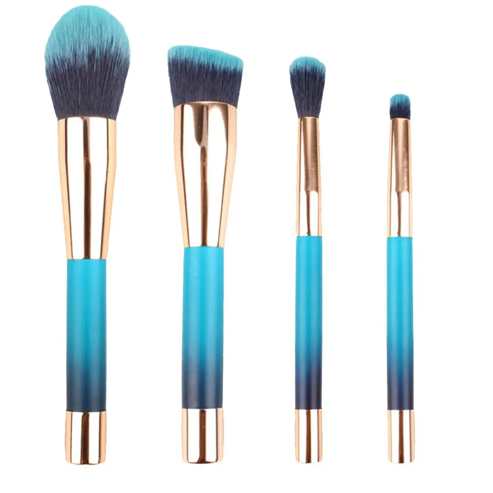 4PCS Magnetic Metal Handle Makeup Brush for Foundation Blusher Powder Eyebrow Cosmetic Brush Tools With Storage Bag