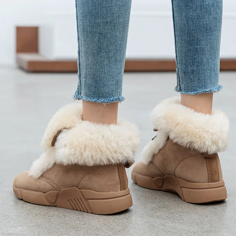 MORAZORA/зимние ботинки из натуральной кожи наивысшего качества; женские ботинки из замши и шерсти; теплые зимние ботинки; женские удобные ботильоны на платформе