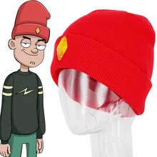 Anime Alpha Betas Wool Knitted Hat Cosplay Cartoon Red Bell Shaped Bucket Cap Unisex Costume Prop Accessories