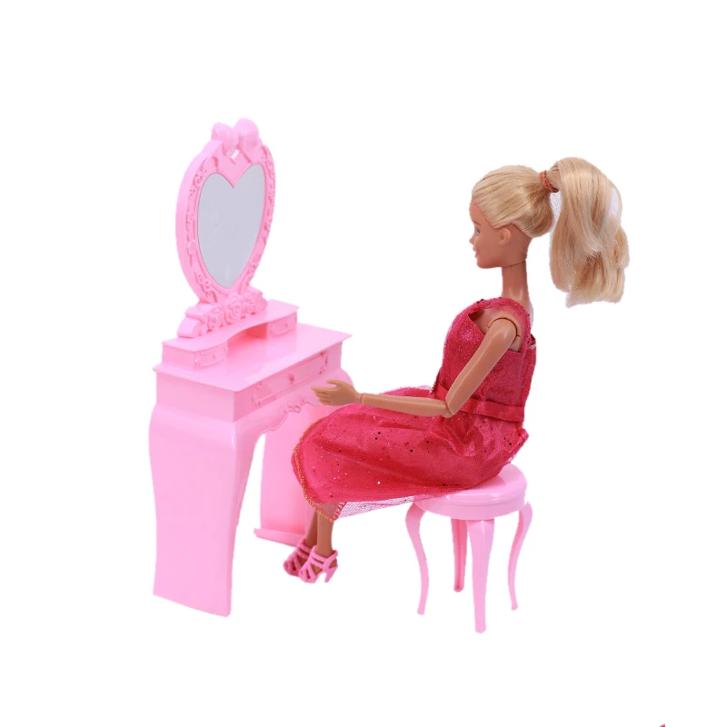 Doll House Accessories Furniture Chair Shoe Rack Mirror Suitable For 30Cm Dolls And Bjd 1:12 Toys Diy