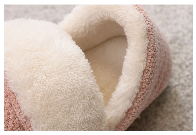 JIANBUDAN/зимняя теплая Домашняя хлопковая обувь для мужчин и женщин; удобные плюшевые домашние туфли на плоской подошве; женская домашняя обувь из мягкого материала