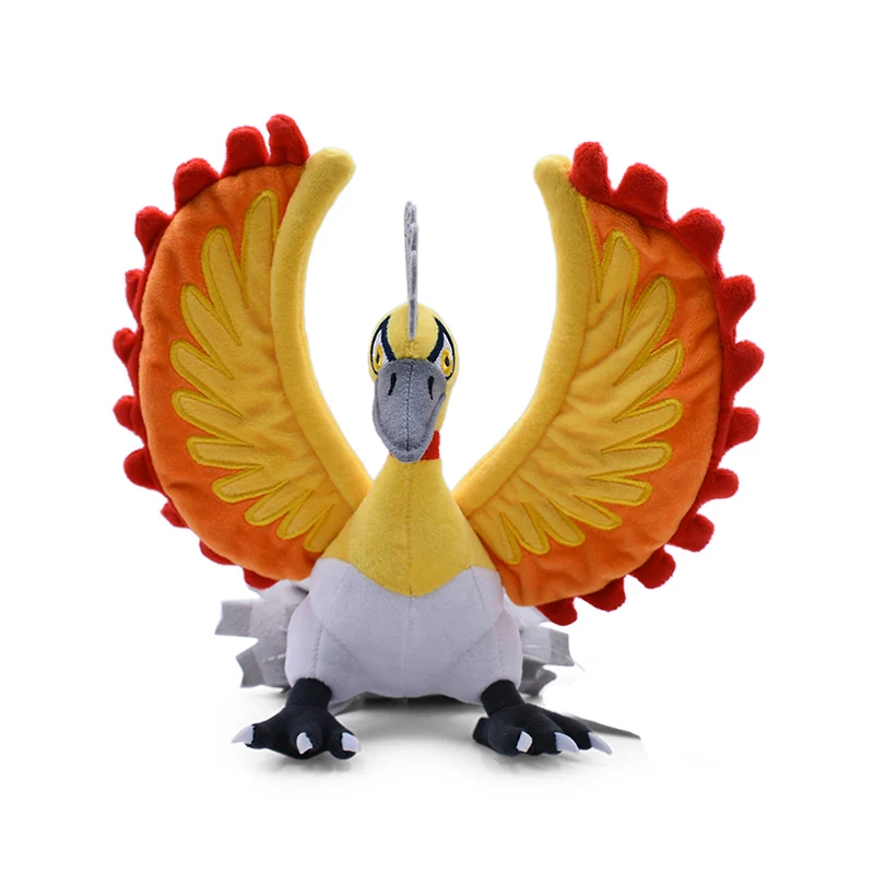 24 см 9 ''Ho-Oh тонкий плюш аниме Солнце Луна блестящие HoOh Houou мягкие игрушки крутая Мягкая кукла Мягкие плюшевые игрушки плюш - Цвет: Зеленый