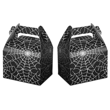 

50Pcs Halloween Favor Candy Boxes Spider Web Treat Bags for Halloween Party Decorations Kids Spider Birthday Party Supplies