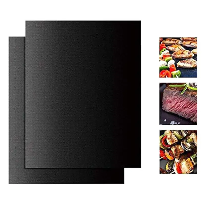 BBQ Grill Mat 33x40cm Reusable Non-stick 0.08mm Thick PTFE Barbecue Baking Liners Cook Pad Microwave Oven Tool