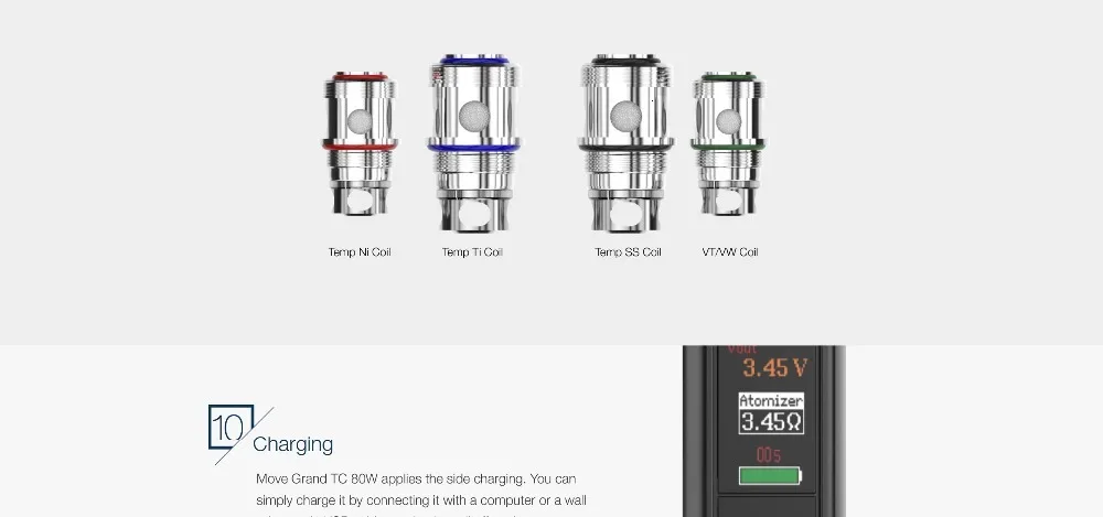 Подарок на бретелях! Vape мод электронная сигарета Move Grand TC 80 Вт коробка мод подходит атомайзер 510 нить 18650 батарея(без батареи