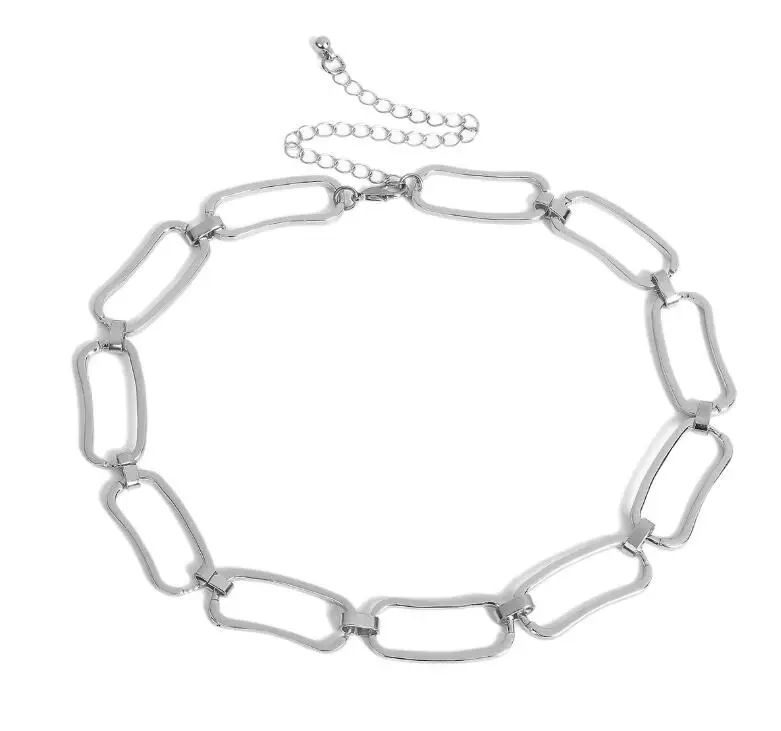 Корейский милый чокер с сердечком ожерелье - Окраска металла: SILVER LINKS