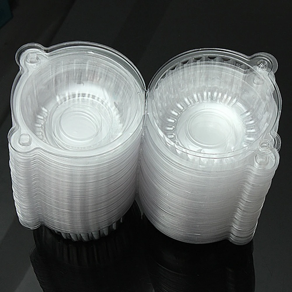 

100Pcs/lot High Quality Home Kitchen Round Clear Cupcake Muffin Cookie Food Plastic Box Holder Container Case Drop Shipping