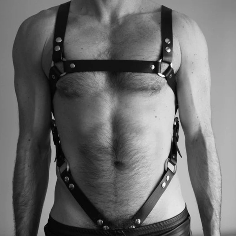 Fashion Men Leather Harness Bdsm Bondage Belt Gay Adjustable Chest Crop Top Club Cosplay Suspender Male Exotic Fashion Men Leather Harness Bdsm Bondage Belt Gay Adjustable Chest Crop Top Club Cosplay Suspender Male Exotic