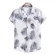

Men's short sleeved shirt, Hawaiian casual shirt, national pattern, fashion
