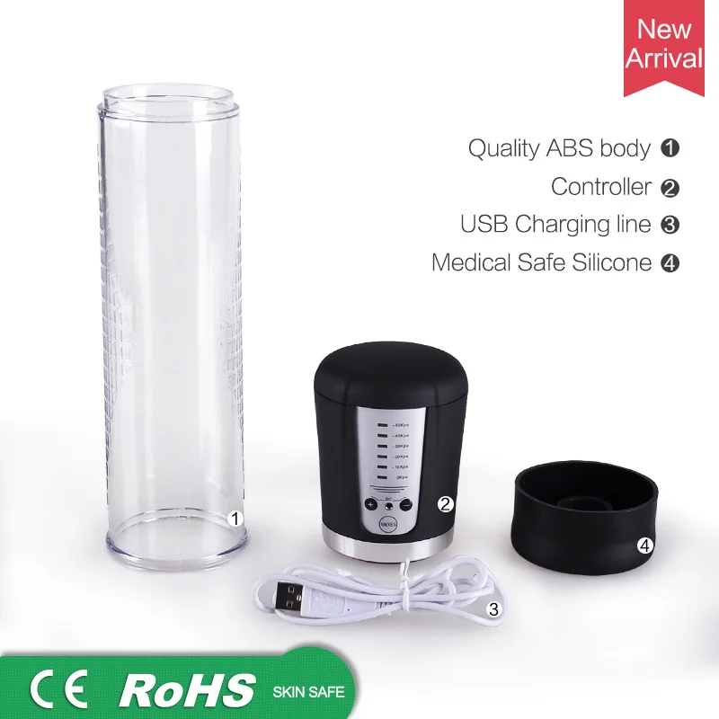  Bomba de pene eléctrica automática recargable USB bomba de vacío para agrandar el pene potente exte