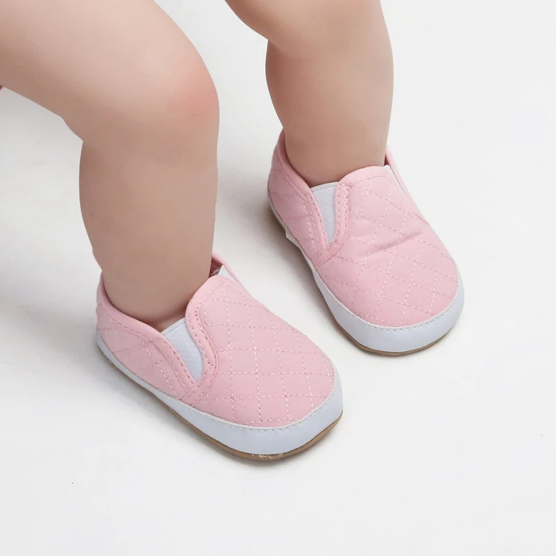 

Baby Solid Color Canvas Shoes Lazy Elastic Band One Step Baby Toddler Shoes Infant Soft-soled Walking Footwear