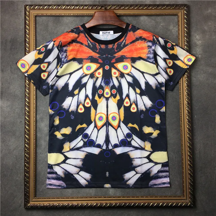 Новинка 19ss мужские новые джентльменские футболки с бабочками и цветами в стиле