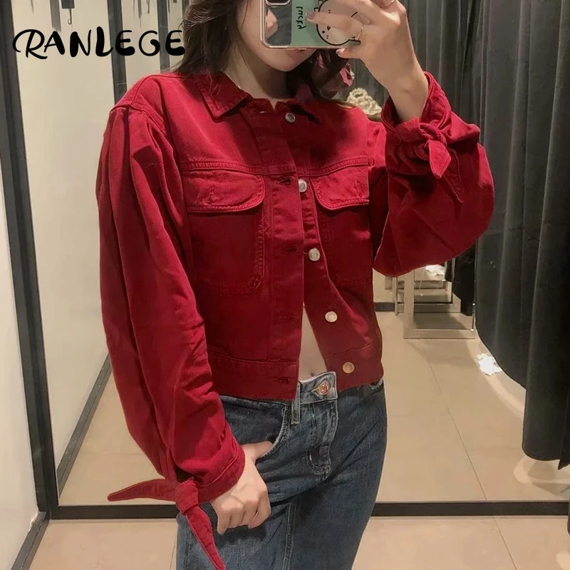 wine red denim jacket