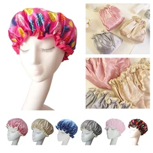 Шапочка для ванны и душа многоразовая двухслойная Водонепроницаемая модная шапочка для душа для взрослых шифон+ шапочка для сушки волос Peva Прямая поставка