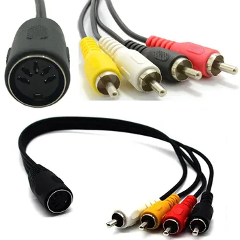 

MINI DIN 5PIN to 2 4RCA Cable 5-pin DIN female to 4RCA lotus head Vintage audio device adapter Cable 5-pin Din female connector