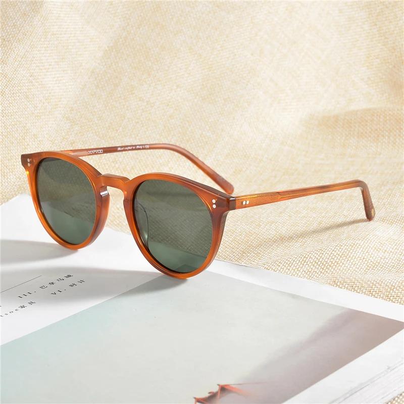 Amber VS Green Унисекс, Ретро стиль, бренд солнцезащитных очков Oculos De Sol овальные круглые O Малли солнцезащитные очки OV5183 солнцезащитные очки с оправой, Очки О 'солнцезащитные очки - Цвет линз: Amber VS Green