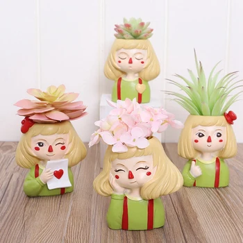 

Professional4Pcs European Style Succulent Plants Planter Pot Mini Bonsai Cactus Flower Pot Home Decor Craft