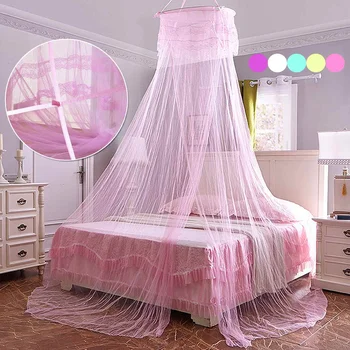 

Lace Ceiling Mosquito Net Bed Mosquito Repellent Tent Insect Reject Canopy Bed Curtain Bed Tent Free Installation Princess Style