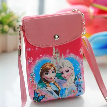 Disney cartoon princess messenger bag pu leather cute girl snack bag ladies convenient Messenger cell