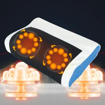 

20 Heads Neck Massage Pillow Infrared Heating Shiatsu Massager Shoulder Back Body Electric Massage Pillow Cervical Massageador