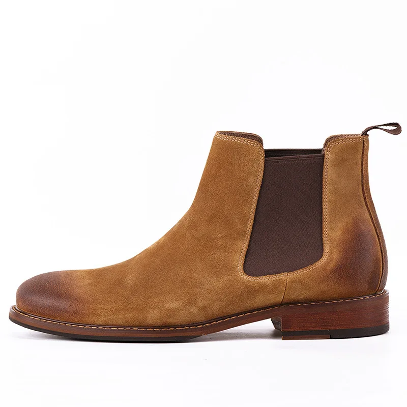 QYFCIOUFU/ г.; мужские замшевые ботинки челси ручной работы из натуральной кожи; модные мужские ботинки высокого качества; роскошные мужские ботинки для отдыха