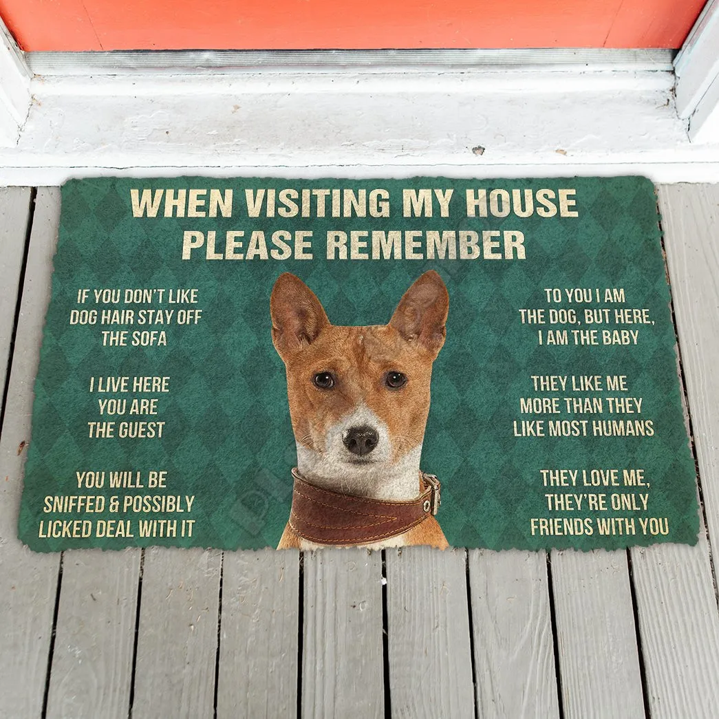 Felpudo 3D, por favor, recuerda las reglas de la casa del perro pastor australiano, no de salida de escape, alfombrillas, decoración, felpudo del porche