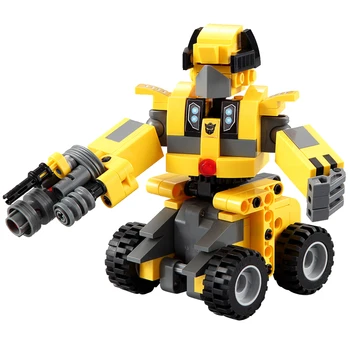 

2-in-1 Plastic Building Blocks Construction Kits DIY Assembly 267 Pieces Transforming Robot Car Children Educational Toy Gifts