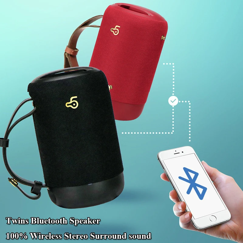 Открытый водонепроницаемый портативный Bluetooth динамик, TWS беспроводной стерео Bluetooth динамик, с 3D объемным удивительным звуком